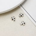 Three vintage silver alloy cross beads with antique finish for DIY jewelry making - Retro Cross Bead (26#9*10mm)