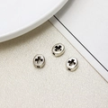 Three antique silver cross hollow oval beads for DIY bracelet jewelry making - Cross Hollow Oval Bead (28#7*8mm)