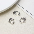 Vintage silver alloy Hamsa Hand palm pendant charm for DIY beaded bracelet jewelry - Hollow Hamsa Hand Style (32#13*15mm)