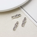 Vintage silver religious icon beads for DIY jewelry with detailed relief patterns - Long Icon Relief Bead (40#6*18mm)