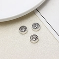Three vintage silver beads with Arabic calligraphy for DIY jewelry making - Arabic Script Engraved Bead (36#10mm)
