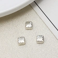 DIY vintage silver-plated alloy rectangle beads with embossed star patterns for jewelry making - Rectangular Starburst Bead (11#6mm)