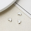 Vintage heart shaped silver alloy beads for DIY bracelet making with matte finish - Heart Metal Bead (13#7mm)