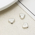 Three vintage heart-shaped silver alloy spacer beads for DIY jewelry making and bracelets - Shiny Silver Heart Bead (14#9mm)