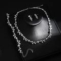 Elegant silver vine jewelry set with sparkling rhinestones necklace and earrings - Vine Leaf Rhinestone Set / G256 New Collection