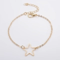 Minimalistische gouden ster hanger armband met verstelbare schakelketting en karabijnsluiting - Goud