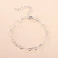 Minimalistische zilveren armband met holle hartschakels en karabijnsluiting - Armband / Zilver