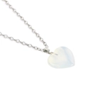 Collier minimaliste en argent avec un pendentif en forme de cœur en pierre d'opalite - Opalite