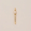 Minimalist 18K gold plated long drop pendant with teardrop zircon and micro-set stones - Gold Taper Pendant