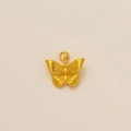 Exquisito colgante de mariposa dorada con textura de ala detallada para joyería - Mariposa a Rayas