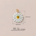 Pendentif marguerite minimaliste en émail blanc et jaune sur cuivre plaqué or 18K - Pendentif Fleur Blanche