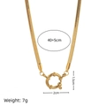 Collier maille serpent doré avec fermoir à ressort rond et longueur de 40+5 cm - Chaîne Serpent à Fermoir Marin 40+5cm