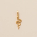 Elegante colgante de serpiente dorada con textura de escamas para joyería animal - Serpiente
