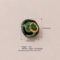 Pendentif serpent en cuivre plaqué or 18 carats avec finition émail vert et noir brillant - Pendentif Grenouille Verte