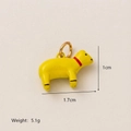 Cute yellow fox animal pendant in 18K gold finish stainless steel with 1.7cm length - Yellow Sea Lion Pendant