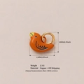 Pendentif oiseau orange mignon en cuivre plaqué or 18 carats avec finition émail - Pendentif Oiseau Orange