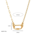Collier doré avec pendentif mains artistiques, taille 1,3x2,45 cm, chaîne 45+5cm - Collier Fermoir Main Doré