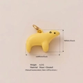 Lindo colgante de oso polar de esmalte amarillo y latón chapado en oro para joyas - Colgante de León Marino Amarillo Claro