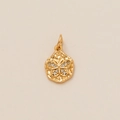 Eleganter Schmetterlingsanhänger in Gold mit Hammerschlag-Optik und Zirkonsteinen - Kreisförmiger Schmetterling