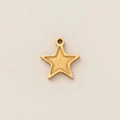 Detailed view of a gold star-shaped pendant with a matte textured center and smooth edges - Gold Star Pendant