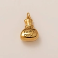 Polished 18K gold-plated stainless steel guitar bag charm with Fairy Dust engraving - Money Bag