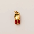 18K vergoldeter Edelstahl-Autoanhänger mit roter Emaille-Oberfläche für DIY-Schmuck - LKW Stil / Gold