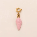 Détail du pendentif coquillage rose avec fermoir en acier plaqué or 18 carats poli - Pendentif Uniquement (Sans Chaîne) / 7mm / Conque Rose