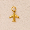 Polierter 18K vergoldeter Flugzeug-Anhänger mit hochwertiger Metalloberfläche - Flugzeugform / Gold