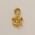 Fleur-de-lis Anhänger aus 18K vergoldetem Edelstahl für die Schmuckherstellung - Kerzenstil / Gold
