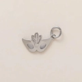 Silberner venezianischer Maskenanhänger aus poliertem Edelstahl für DIY-Schmuck - Maskendesign / Silber