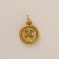 DIY Knopf-Anhänger aus Edelstahl mit 18K Gold-Beschichtung für Schmuckherstellung - Knopfform / Gold