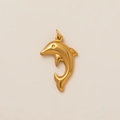 Polished 18K gold-plated sea turtle pendant with a smooth surface for DIY jewelry making - Dolphin Pendant
