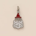 Weihnachtsmann-Anhänger aus 18K vergoldetem Stahl mit rot-weißen Emaille-Verzierungen - Weihnachtsmannform / Silber