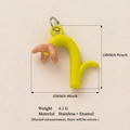 Gelber Emaille-Blumenanhänger aus Edelstahl für DIY-Schmuck mit buntem Design - Grüne Blumen Anhänger