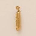 French baguette shaped 18K gold plated stainless steel pendant with spring clasp - Hot Dog Style