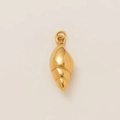 Detailed view of sea shell pendant with 18K gold plating and realistic spiral texture - Small Conch Pendant