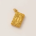 Gold Custard Cream biscuit pendant in 18K gold plated stainless steel finish - Custard Cream