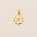 Detalle del colgante de margarita de esmalte blanco para la creación de joyas artesanales - Colgante de Girasol