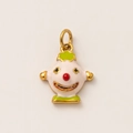 Clown pendant in 18K gold plated stainless steel with colorful enamel detail - Clown