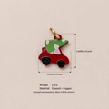 Cute red enamel car pendant charm with Christmas tree detail for DIY jewelry making - Red Car Pendant Only (Without Chain)