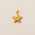 Detalle de un colgante de flor en oro de 18K con acabado mate para hacer joyería DIY - Colgante de Trébol de la Suerte