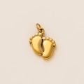 Polierter 18K vergoldeter Baby-Fußabdruck-Anhänger für DIY-Schmuckherstellung - Babyfüße Stil / Gold