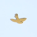 Macro detail of bird-shaped 18K gold-plated stainless steel pendant with engraved feathers - Bird Style Pendant Only (Without Chain) (11)
