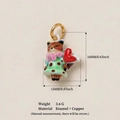 Charming fox pendant in gold-plated copper with colorful enamel and 16mm size details - Fox Pendant Only (Without Chain)