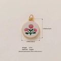 Vintage copper floral pendant with pink roses and golden finish for jewelry making - Pink Rose