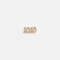Ciondolo dorato numero 1010 in metallo con finitura lucida per gioielli fai da te - Numero 1010 / Oro