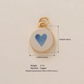 Anhänger aus 18K vergoldetem Kupfer mit blauem Herz-Farbverlauf und weißem Emaille-Finish - Blaues Herz