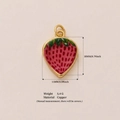 Niedlicher Erdbeer-Anhänger aus rotem Emaille und goldenem Kupfer für DIY-Schmuck - Rosa Erdbeere