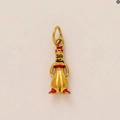 Pendentif sultan en acier titane doré avec émail rouge pour la création de bijoux - Forme Humaine