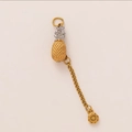 Pendentif ananas doré avec feuilles argentées et breloque soleil gravée sur chaîne - Ananas